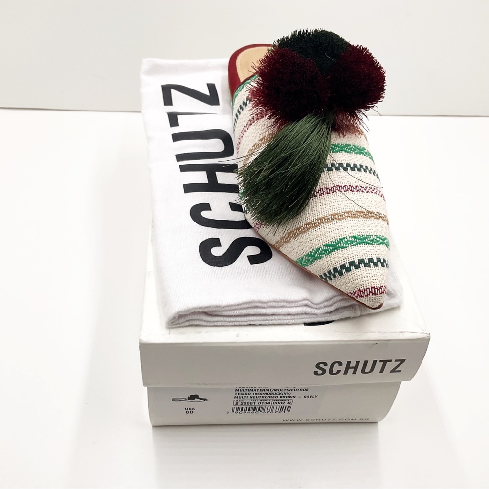 🆕{SCHUTZ } Gaely Pom Pom-Tassel Mules - Picture 13 of 13